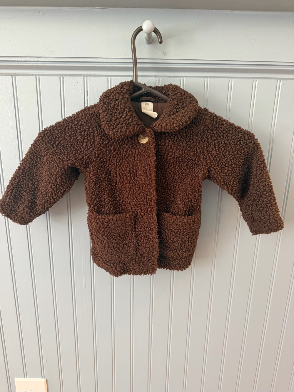 H&M Kids Chocolate Brown teddy Sherpa Puffer Jacket 🧸